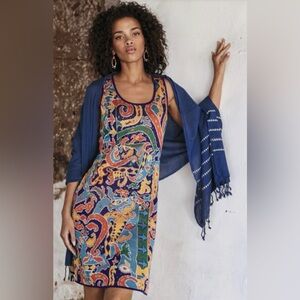 Peruvian Connection Samarinda Print Sleeveless Pima Cotton Dress Size Large